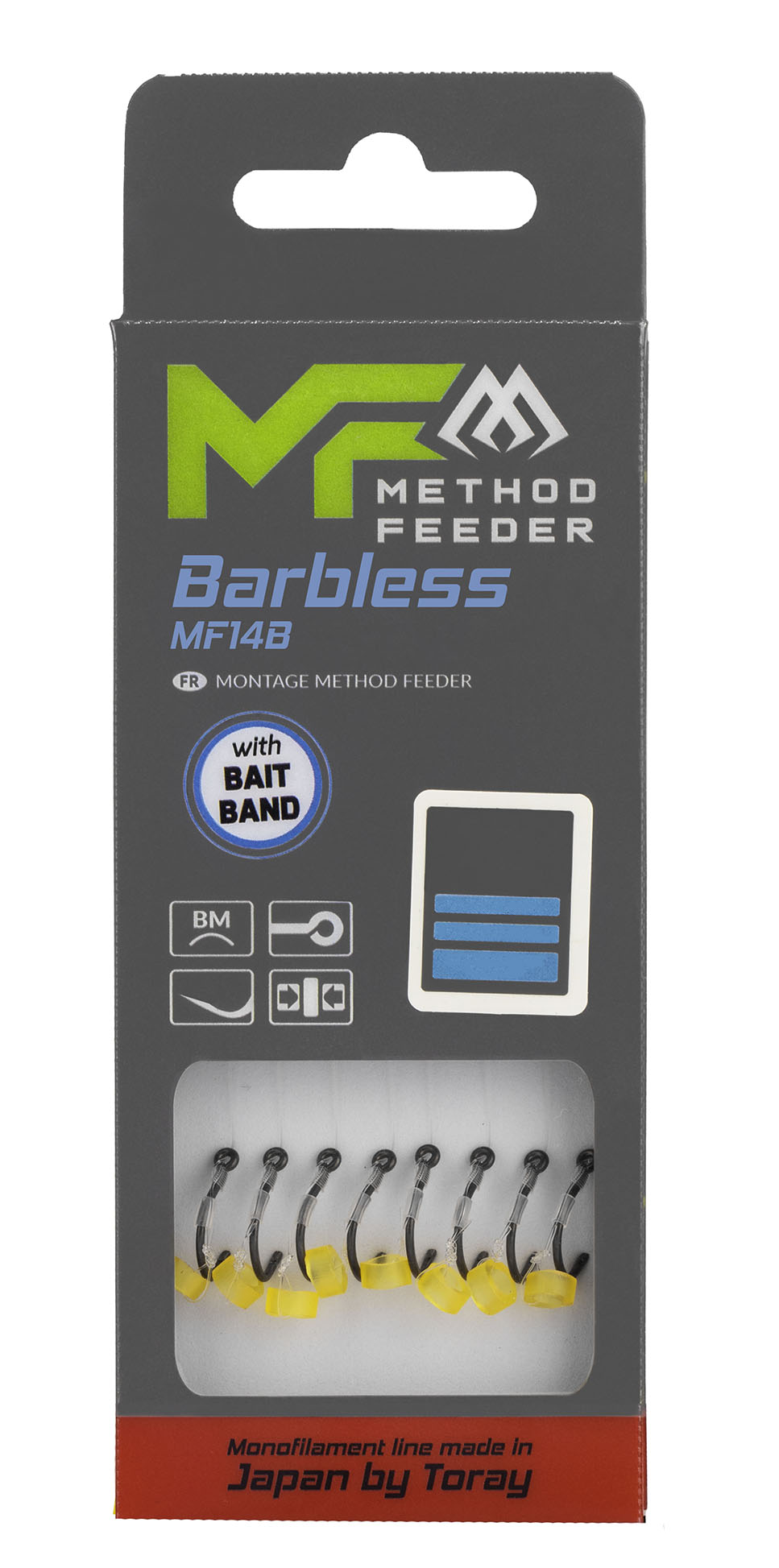 Sklep z Mikado Śląsk - PRZYPON MF - MF14 Z GUMKĄ - hak bez zadziora nr 10 / żyłka: 0.20mm/10cm - op.8szt.