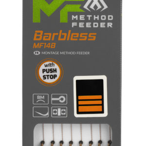 Sklep z Mikado Śląsk - PRZYPON MF - MF14 Z PUSH STOPEM - hak bez zadziora nr 6 / plecionka: 0.16mm/10cm - op.8szt.