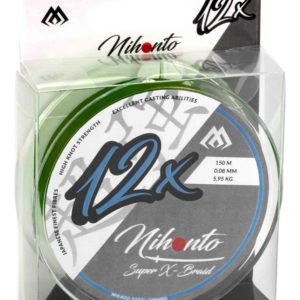 Sklep z Mikado Śląsk - PLECIONKA - NIHONTO SUPER X-BRAID - 0.08mm/5.95kg/150m - CIEMNY ZIELONY - op.1szp.
