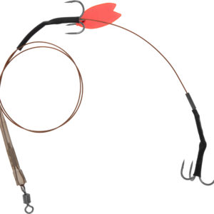 Sklep z Mikado Śląsk - PRZYPON STALOWY - PREDATOR TERRITORY - TWIN TREBLE DEADBAIT TRACE - 2x kotwica: 4 - op.1szt.