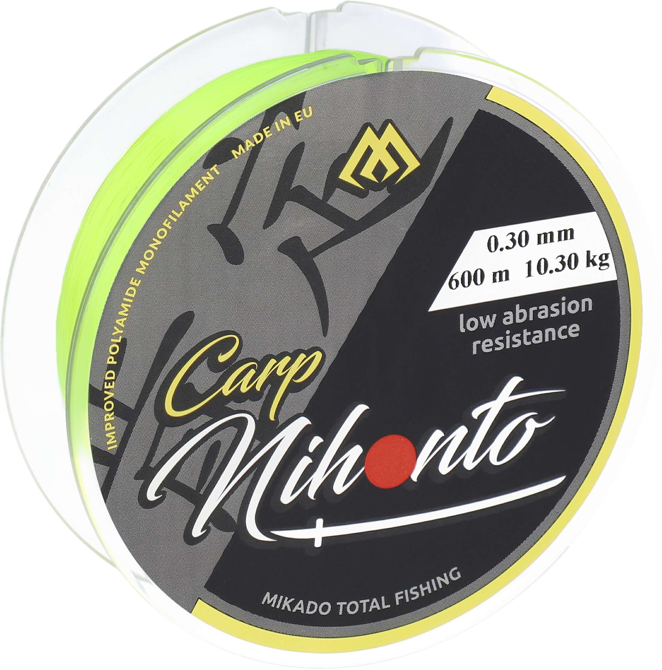 Sklep z Mikado Śląsk - ŻYŁKA - NIHONTO CARP - 0.25mm/7.30kg/5000m - FLUO ŻÓŁTA - op.1szp.