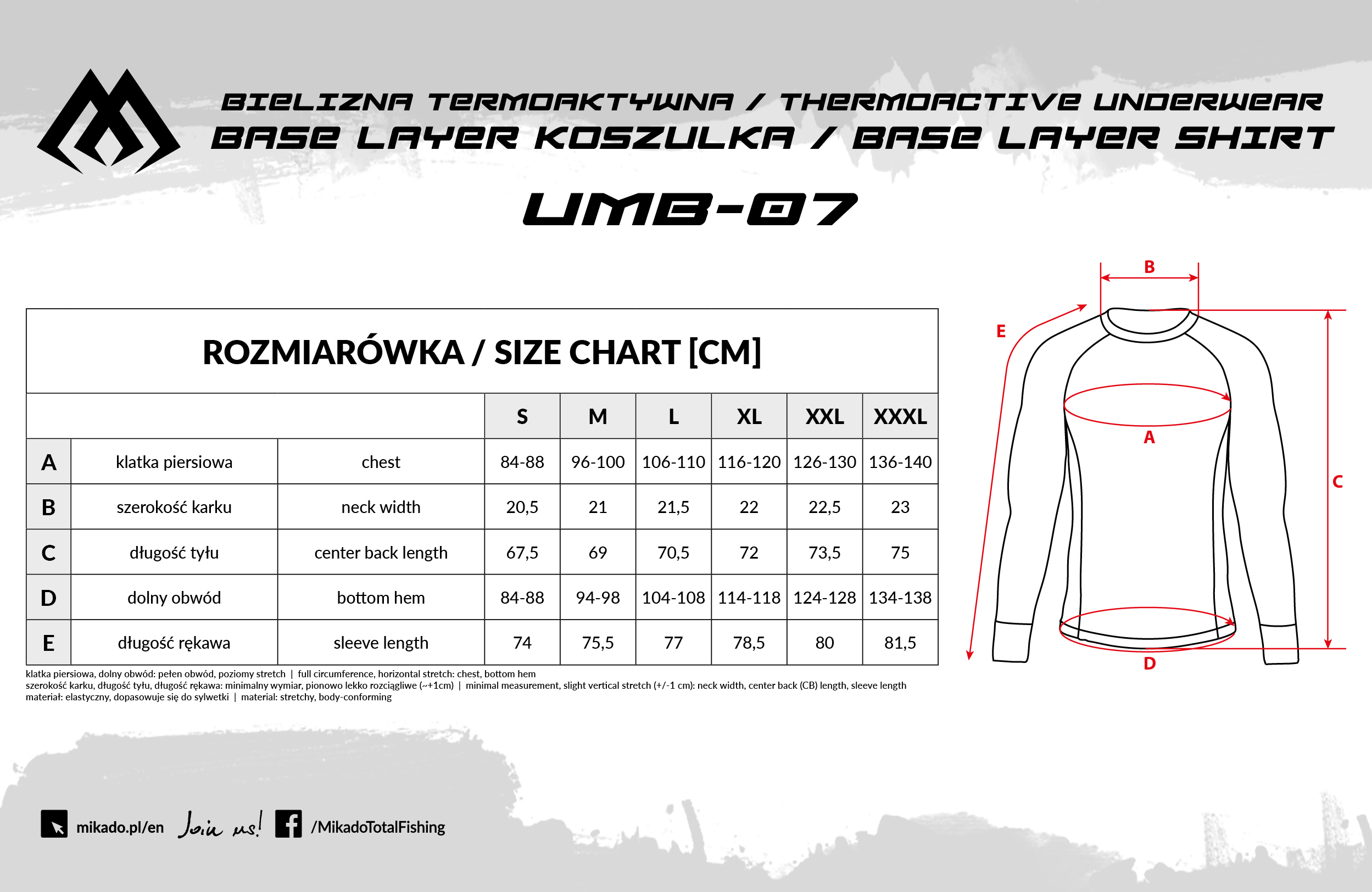 Mikado wędkarstwo - BIELIZNA TERMOAKTYWNA - BASE LAYER KOSZULKA - rozm. XXL - op. 1szt.