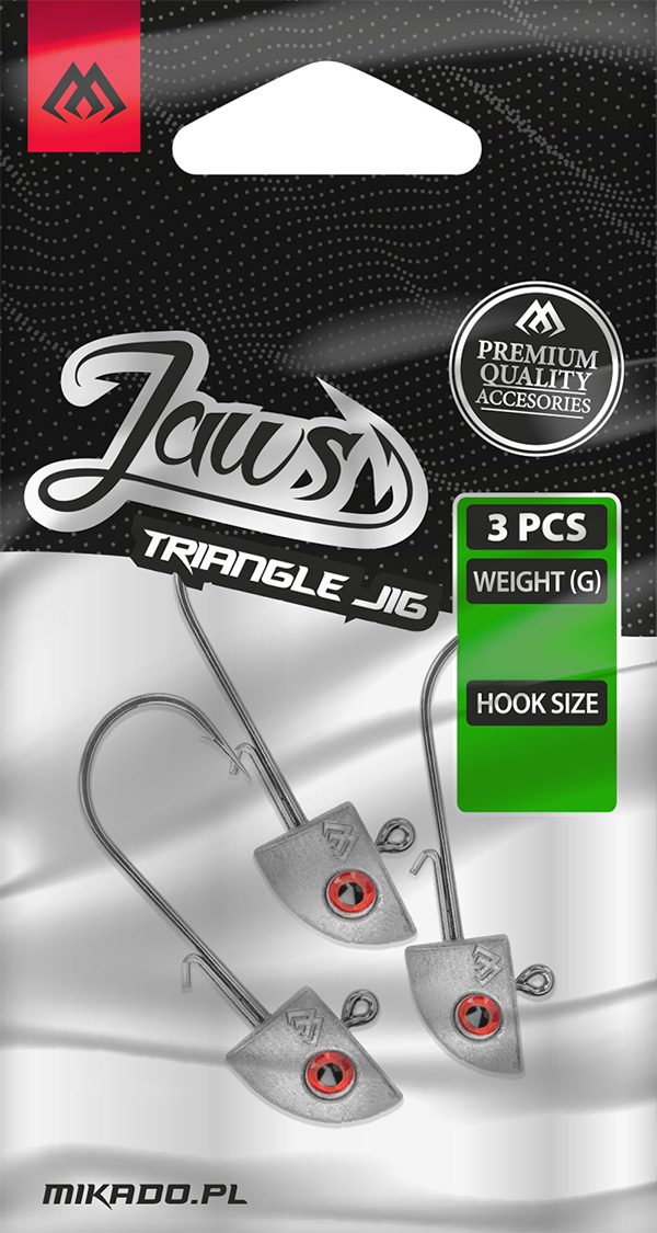 Mikado wędkarstwo - GŁÓWKA JIGOWA - JAWS TRÓJKĄTNA Z OCZKIEM 5g-3/0 BN - op.3szt.
