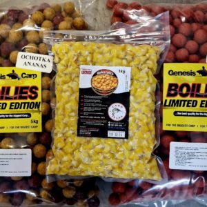 Genesis Carp GENESIS CARP OCHOTKA ANANAS 35kg + TRUSKAWKA MANGO 35kg 20mm+ Kukurydza gotowana 7kg GRATIS