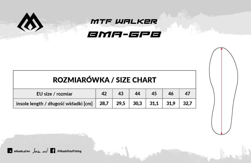 BUTY DO BRODZENIA - MFT WALKER - PODESZWA GUMOWA - rozm. 46 - op.1kpl.